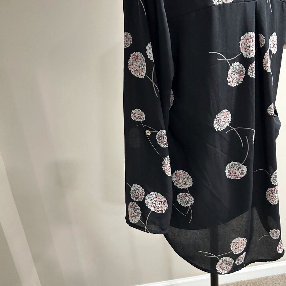 Daniel Rainn Black Sheer Floral Blouse/Tunic - Picture 4 of 5